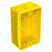Caixa de Luz Plástica Retangular PVC 2 x 4 Amarela Tigre