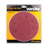 Disco Lixa 180 mm com 10 Peças Grão 60 LPV750 Vonder