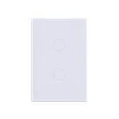 Interruptor Touch 2 Botões Glass Espelho Em Acrílico Branco Lumenx