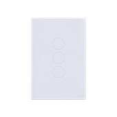Interruptor Touch 3 Botões Glass Espelho Em Acrílico Branco Lumenx