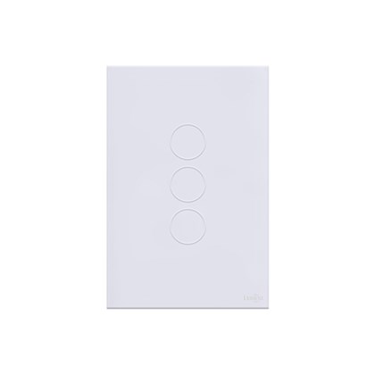 Interruptor Touch Glass 3 Pads 2x4 Branco Lumenx