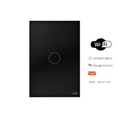 Interruptor Touch Wi-Fi 1 Pad 2x4 Tok Glass Preto Lumenx
