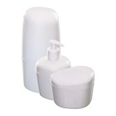 Kit de Acessórios Para Banheiro com 3 Peças Astra Branco